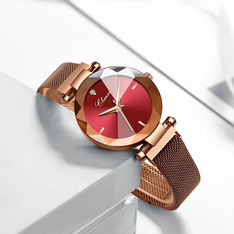 Reloj de Lujo CHENXI - Edición "Rhombus" con Cristal Facetado