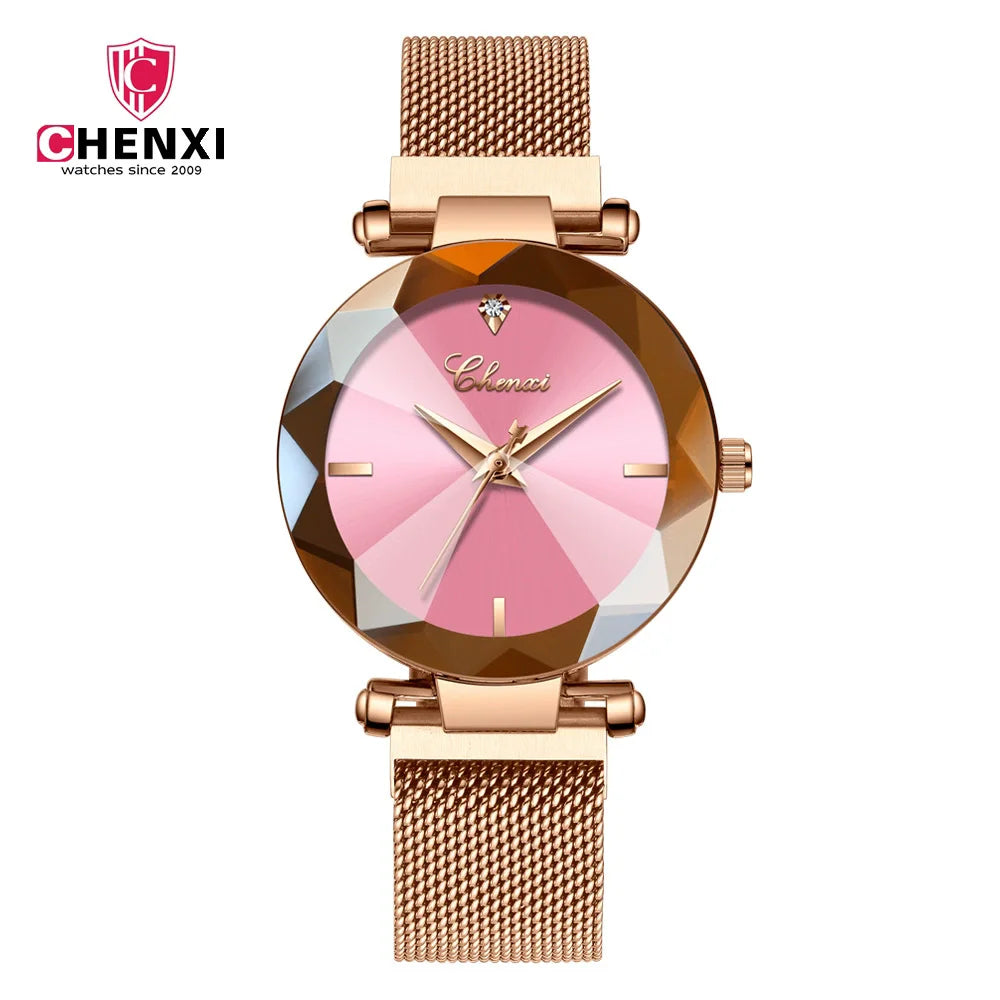 Reloj de Lujo CHENXI - Edición "Rhombus" con Cristal Facetado