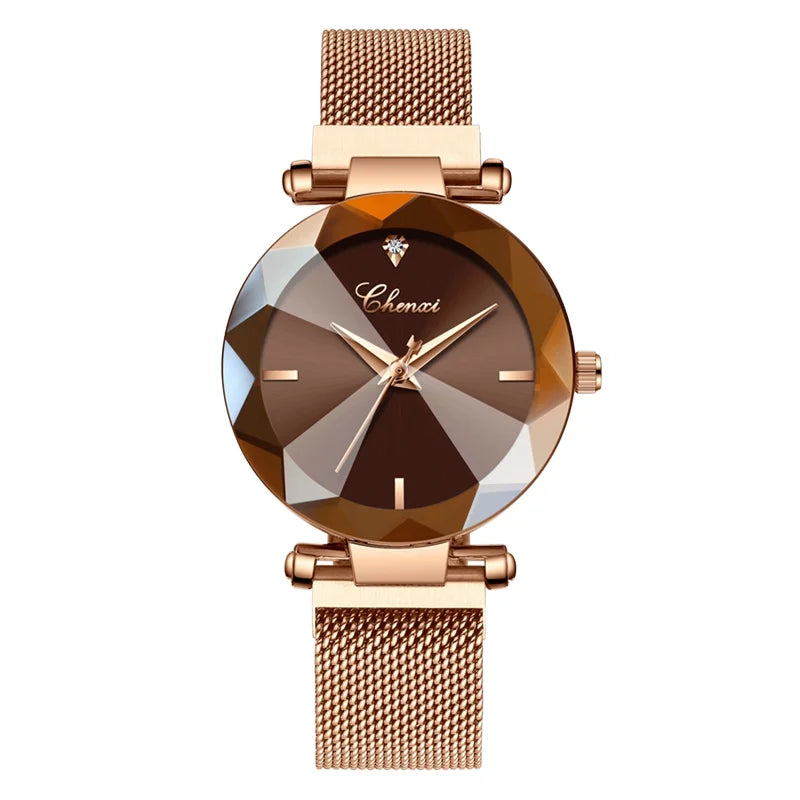 Reloj de Lujo CHENXI - Edición "Rhombus" con Cristal Facetado