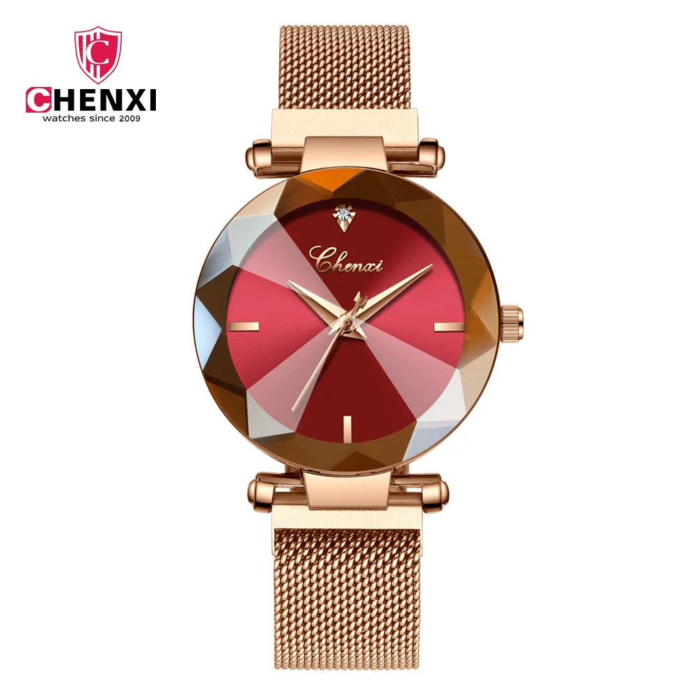 Reloj de Lujo CHENXI - Edición "Rhombus" con Cristal Facetado