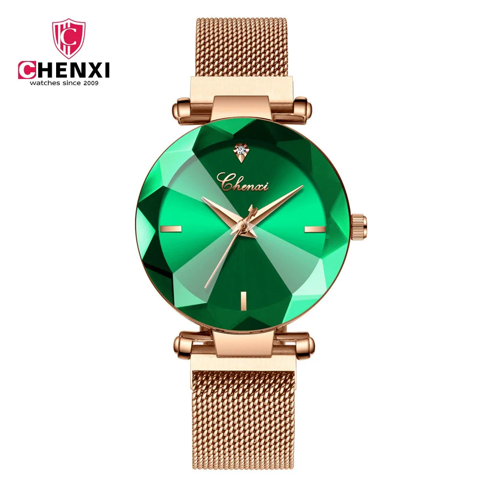 Reloj de Lujo CHENXI - Edición "Rhombus" con Cristal Facetado